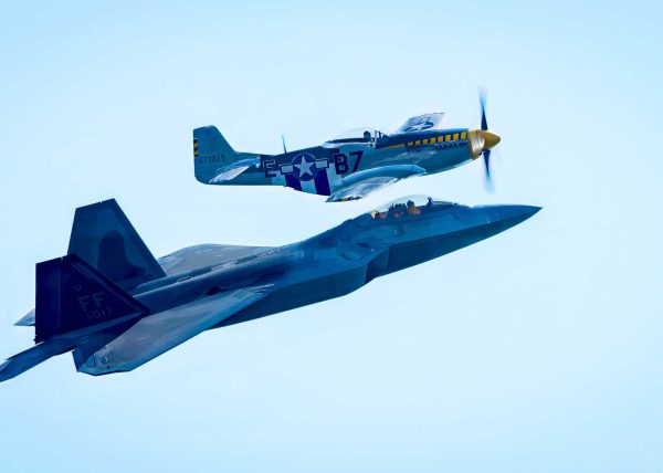 Heritage Flight F22 Raptor & P 51 Mustang by Gary Phillips - Honourable Mention