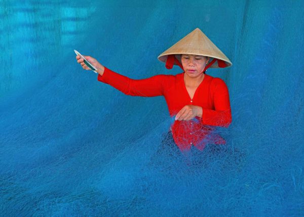 Mending Fish Net by Betty Chan – Honourable Mention